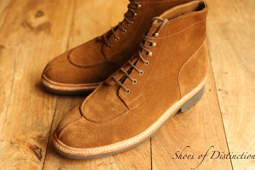 Grenson Tan Brown Suede Derby Boots Shoes Men's UK 9 G US 10 EU 43