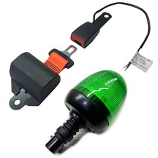 Green LED beacon and Retractable Orange Seat belt Kit Digger Excavator Dumper