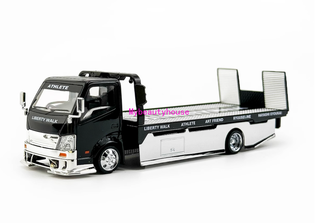 Camión de remolque MT 1:64 negro LB H300 modelo personalizado coche de metal fundido a presión