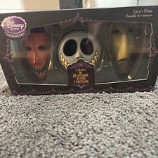 RARE Nightmare Before Christmas Set of 3 Masks Lock Shock and Barrel NEW