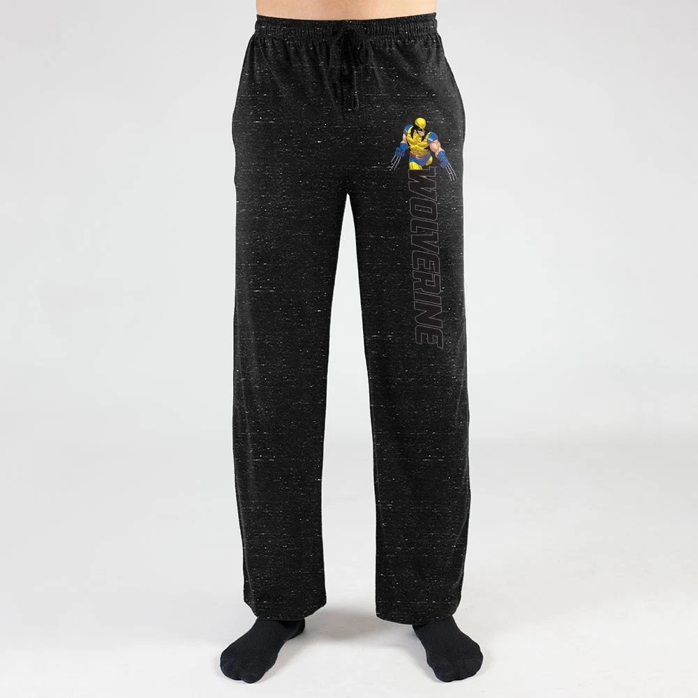 Wolverine X Men Men s Sleep Pants Sweat Pajama Marvel Comics black Heathered