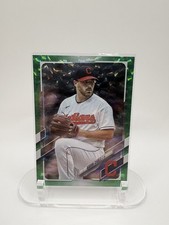 Aaron Civale- 2021 Update Base Green Foil #US113 - /499- Cleveland Indians