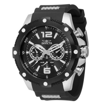 Invicta I-FORCE AXIS Mens 50mm Watch Black Silver Stainless Steel Silicone 39998