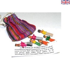 Colorful Miniature Quitapenas Doll Set - Traditional Worry Relief from
