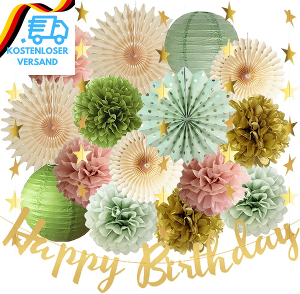 Geburtstag Deko GrüN Rosa Party Deko Geburtstag Frauen MäDchen Happy Birthday Gi-image