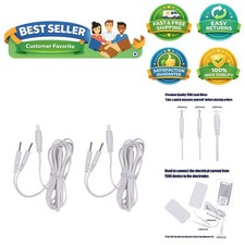 High-Quality TENS Lead Wires - 2 Count, 4mm Plug to 2mm Pin, 59 Inch Length