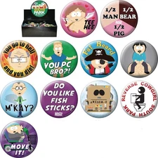 South Park TV Series Metal Button Assortment of 11 Ata-Boy YOU CHOOSE BUTTON