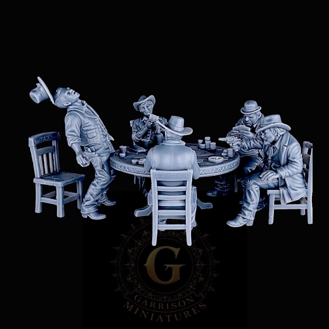 Poker Players: 1:87 HO Scale Old West Model Railroad Railway
