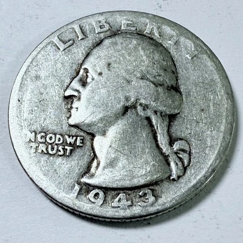 1943 Washington Quarter 90% Silver ~ GOOD DETAILS #4649