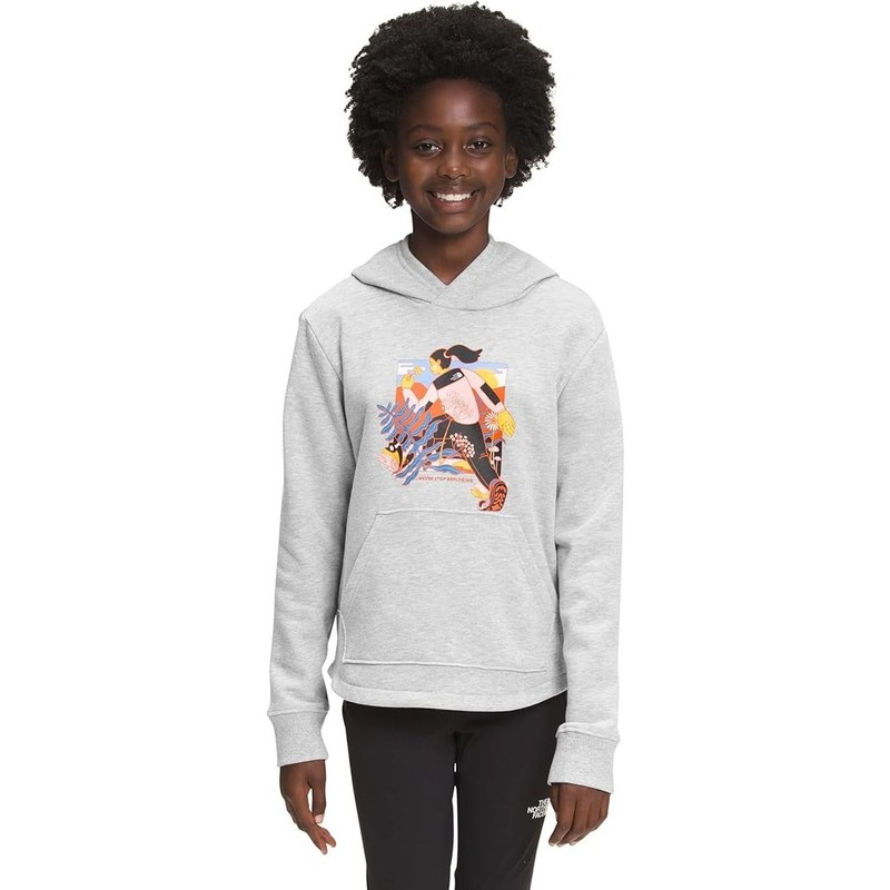 THE NORTH FACE Girls Camp Fleece Pullover Hoodie Sweatshirt-Grey-Medium-NWT-C285