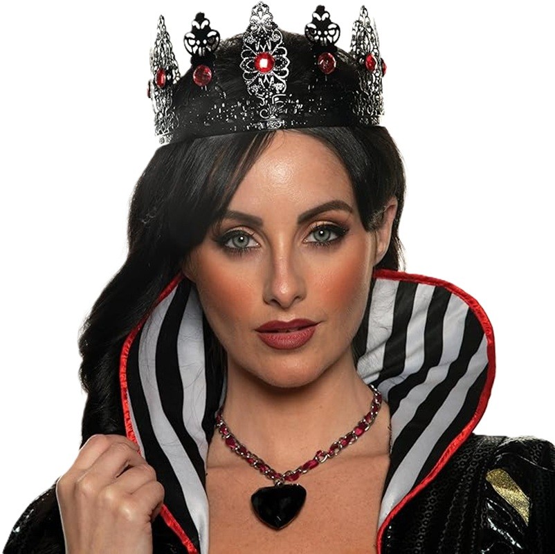 Evil King Queen Filigree Black Crown - Red Jewels - Costume  display picture 2