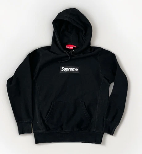 Sweat à capuche logo Supreme Box taille SMALL noir 100% authentique. Fabriqué au Canada.