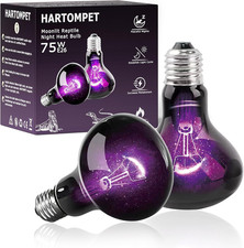 75W Reptile Night Light Bulb, UVA Heat Lamp, Purple Basking Lamp