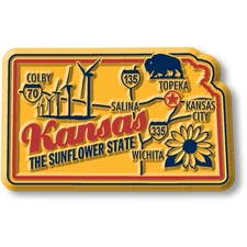 Kansas Premium State Magnet by Classic Magnets, 2.6" x 1.6"
