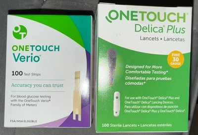OneTouch Verio 100 Strips & OneTouch Delica Plus Lancets