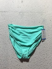 NEW Anne Cole Convertible Swim Bottom Womens XL High Aqua Green Mid Fold Over