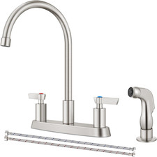 Kitchen Faucet with Sprayer 2 Handle Kitchen Sink Faucets 8 Inch Centerset 3 Hol