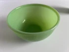Vintage FIRE-KING Oven Ware Green Jadite 6" Bowl - smooth wide band design -