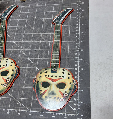 Horror hockey mask laser cut art guitar display horror movie 4x11 slasher
