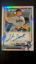 TAYLOR DOLLARD #/499 SSP 1ST BOWMAN AUTO 2021 CHROME MARINERS 