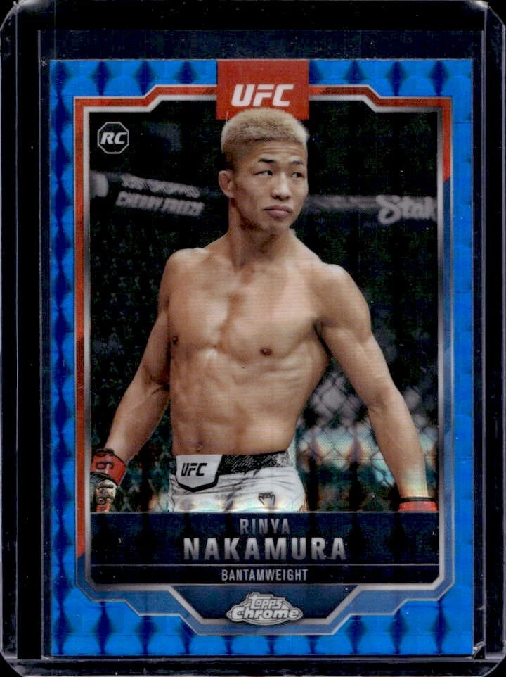 2025 Topps UFC Chrome Rinya Nakamura RC Blue Geometric Refractor Rookie #/99