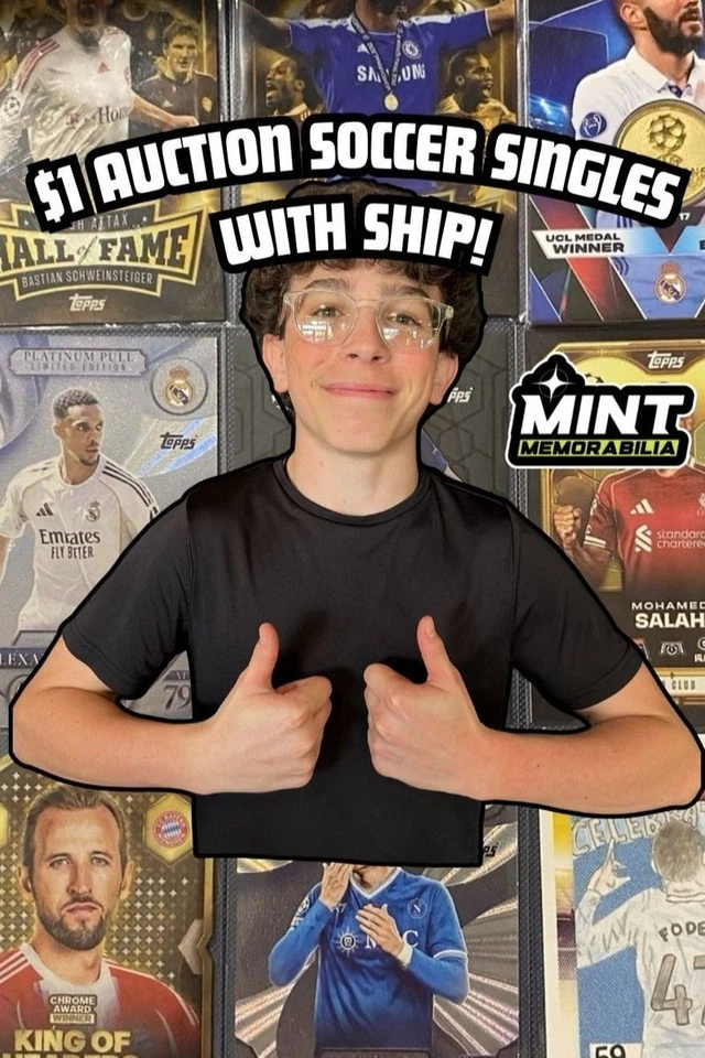 DOLLAR AUCTION SOCCER SINGLES w/ SHIP