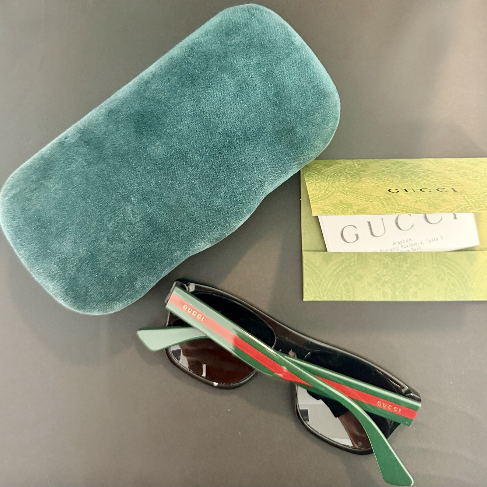 GUCCI Rectangular frame sunglasses Black Style ‎5… - image 5