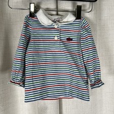 Vintage 90's Izod Lacoste Infant Toddler 12 Months Collar Long Sleeve Polo Shirt
