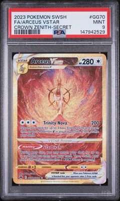 Arceus VSTAR PSA 9 Gold GG70/GG70 Crown Zenith Pokemon Card Full