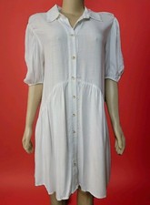 Nastygal Collection Swing Women's Tank Dress Pleated Size S White NEW #W2