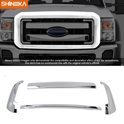 Chrome Grille Mesh Outer Frame Overlay Cover For 11-16 Ford F250 F350 Super Duty