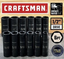 Craftsman 12 In. Drive 12 Pc Deep Impact Socket Set Sae 6 Point Craftsman 12 In. Drive 12 Pc Deep Impact Socket Set Sae 6 Point