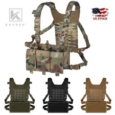 Krydex Tactical Chest Rig Shoulder Strap With Back Molle Panel Harness Rig Vest