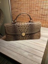 Vintage Brahmin satchel Melbourne taupe and b...