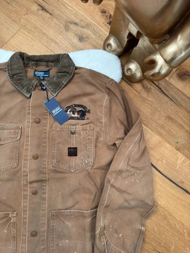 Polo Ralph Lauren Men’s Brown Sportsman Work Utility Dog Jacket Canvas XL Bnwt image 8