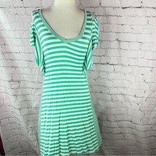 NWT Umgee boutique mint blue contrast stripes casual dress spring easter sz M