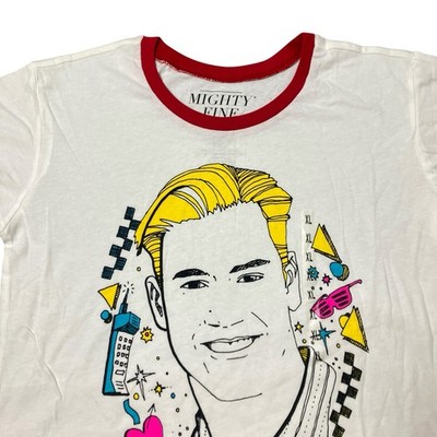 Zack Attack Saved By The Bell Ringer T-Shirt Womens XL White Red Retro 80s