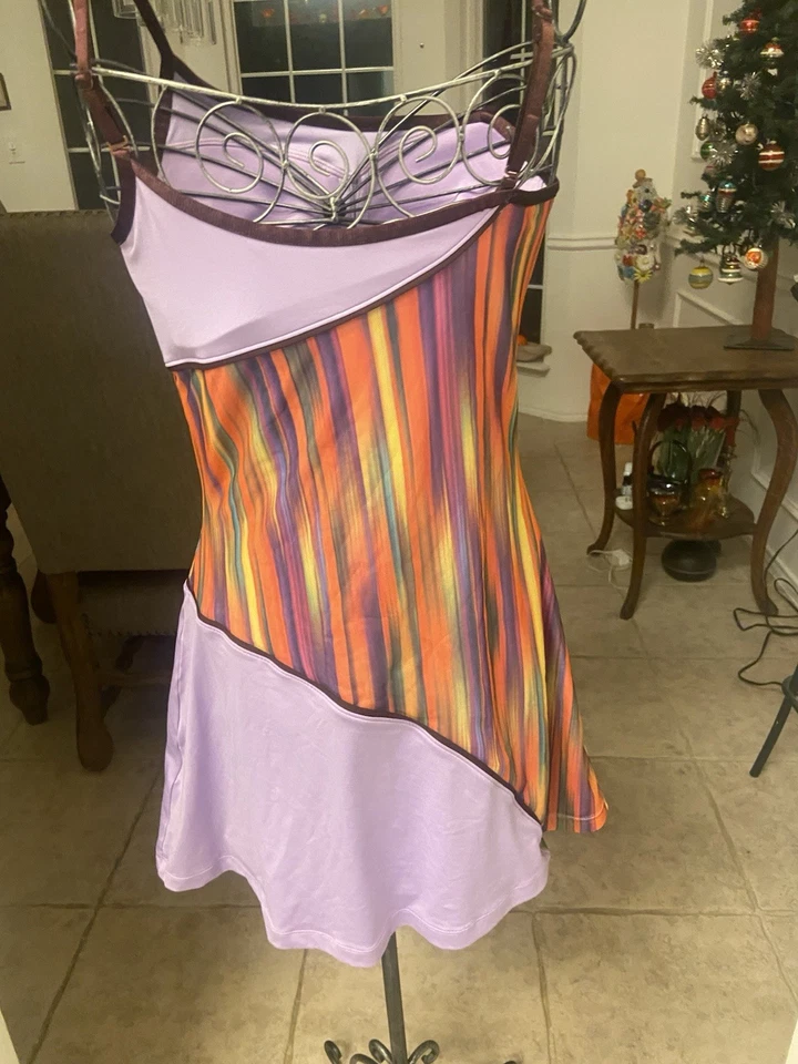 Vestido Tenis NIKE Lavanda Arco Iris Malla Superposición Maria Sharapova Pickleball Y2K S Foto 2 de 4