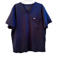 FIGS Chisec Scrub Top Mens XL Navy Blue V-Neck 3-Pocket Technical Collection