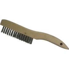 Klutch Shoe Handle Brush, Stainless Steel, Wooden Handle