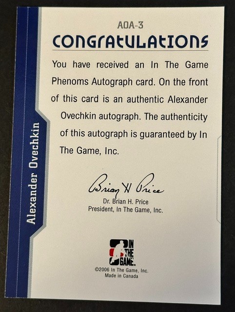 Alexander Ovechkin Card Lot.  In The Game Phenoms SP.  Heroes and Prospects. view 9