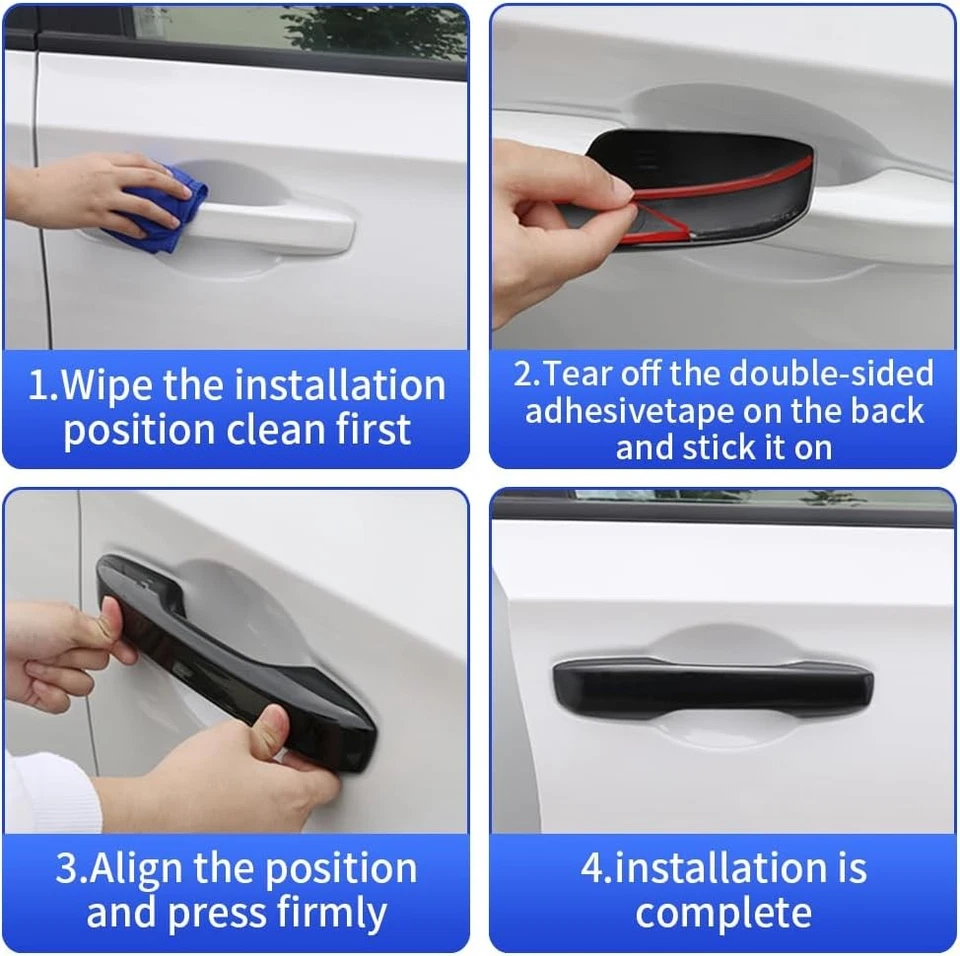 Cubiertas de manija de puerta cromadas con 4 llaves inteligentes para GMC Terrain Acadia 2018-2024 Foto 4 de 4