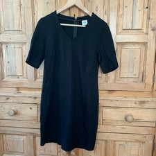 CAbi Womens Size 4 Black V-Neck Half Sleeve Dress LBD Fitted Classic Office