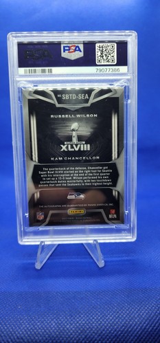 2022 Panini Black Super Bowl Team Dual Auto Russel Wilson Kam Chancellor # 10/10 - Picture 3 of 4
