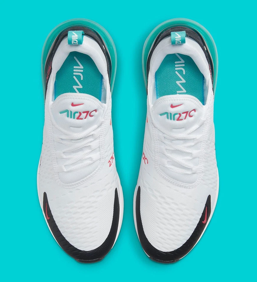 Nike Air Max 270 South Beach Miami White Teal Pink Cactus DR9876-100 sz 10 Men's - Image 4 of 4