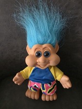 Vintage RUSS TROLL Doll. Bright Blue Hair. Rare Collectable