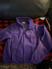 Columbia Women  s Full Zip Fleece Jacket Purple Size M Soft Warm Outdoor Fall