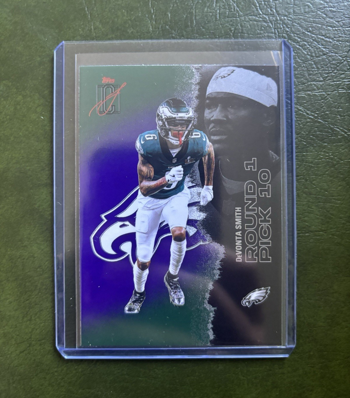 Topps Signature Class 2025 DeVonta Smith Green and Purple #94 Eagles