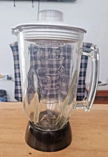 Black & Decker Blender Glass Pitcher Jar 6 cup 48 oz Carafe with Lid and Blades