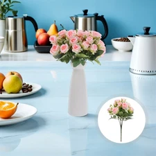  4pcs Artificial Flowers: Rose Flower Bouquet Arrangement Elegant Realistic Fake